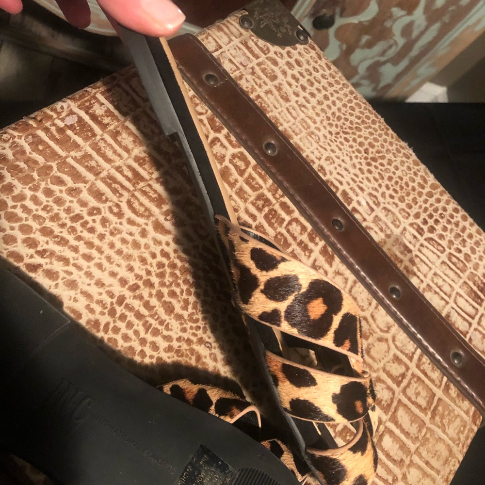 Leopard INC slide sandals
